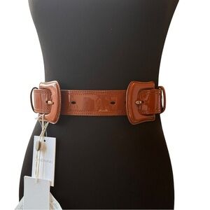 **SOLD** NWT Zimmermann Brown Patent Leather Belt With Buckle | Size XS/S